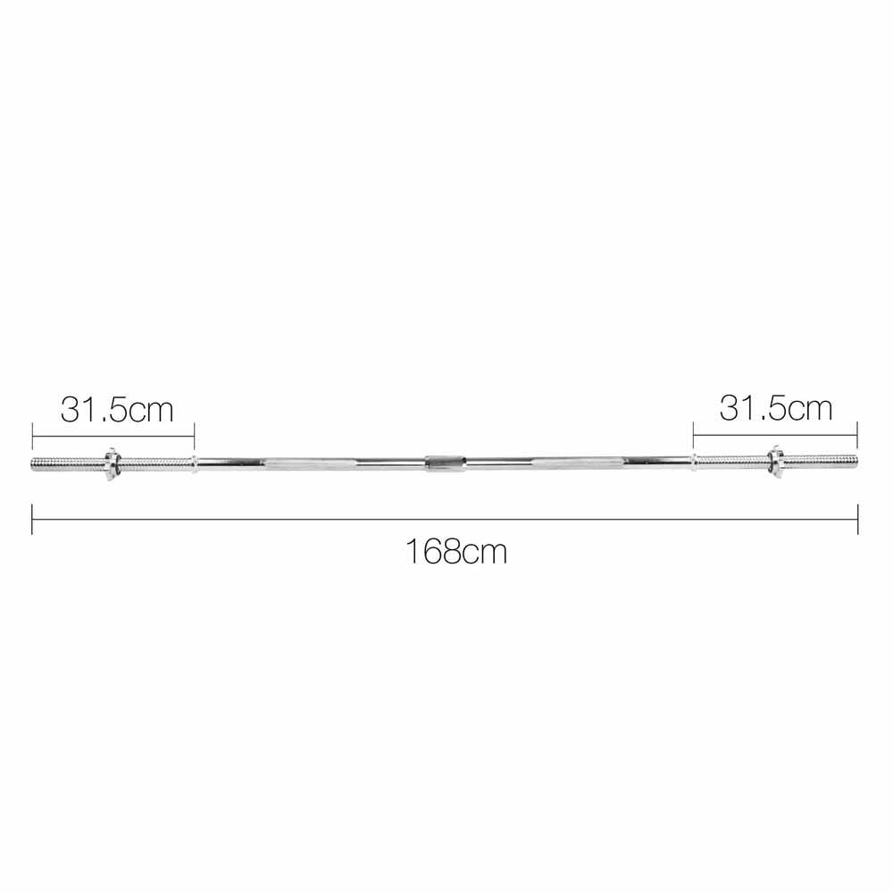 168CM Steel Weight Barbell with Spring Collars