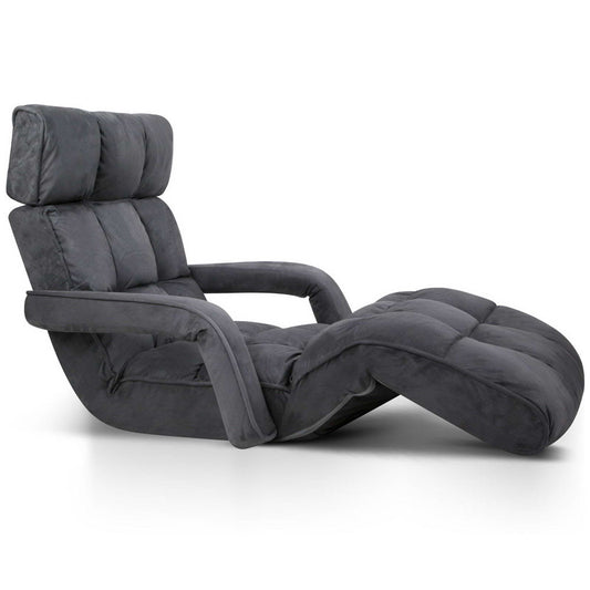 Single Size Lounge Chair with Arms - Charcoal