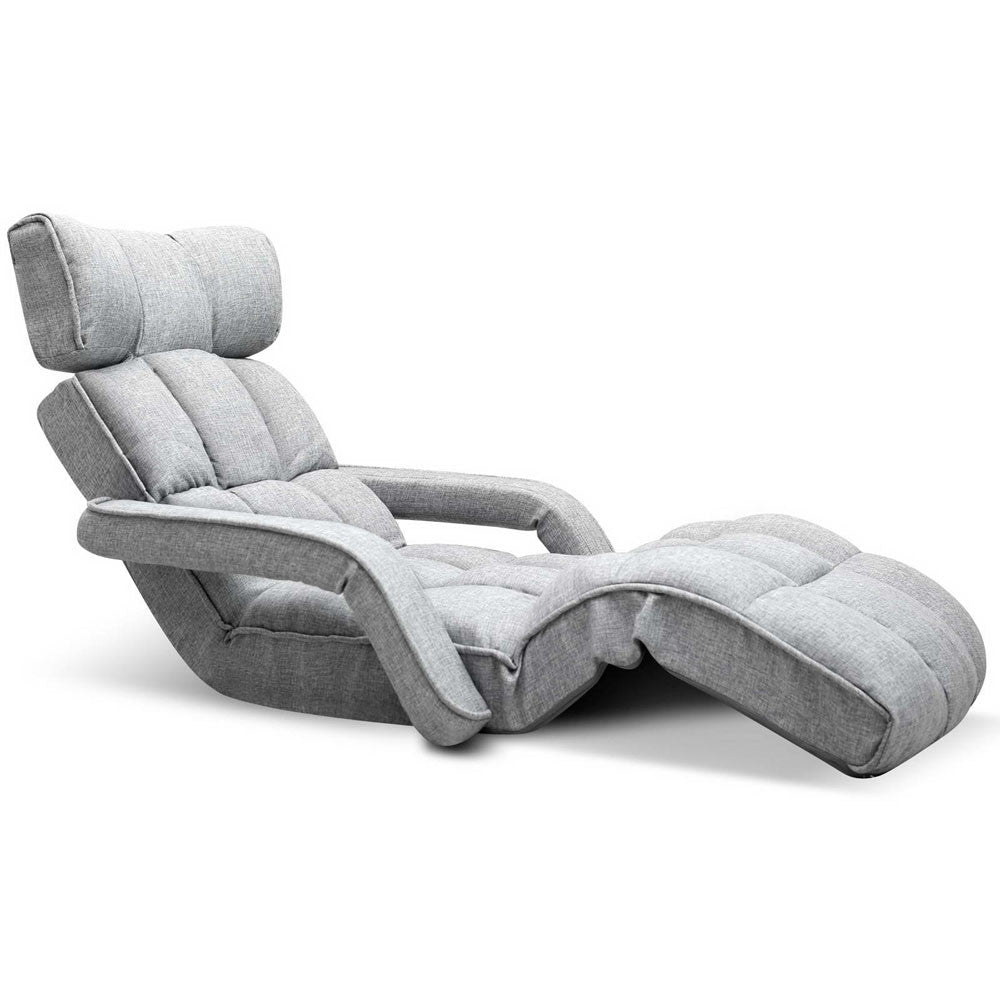 Single Size Lounge Chair with Arms – Grey 