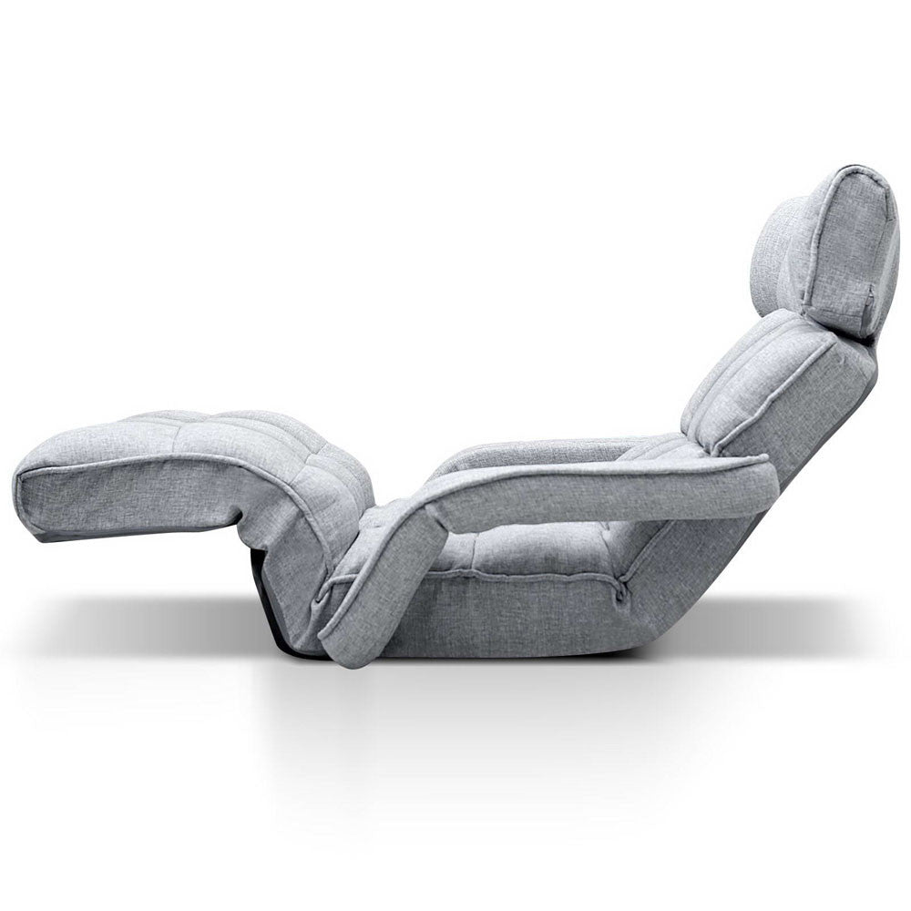 Single Size Lounge Chair with Arms – Grey