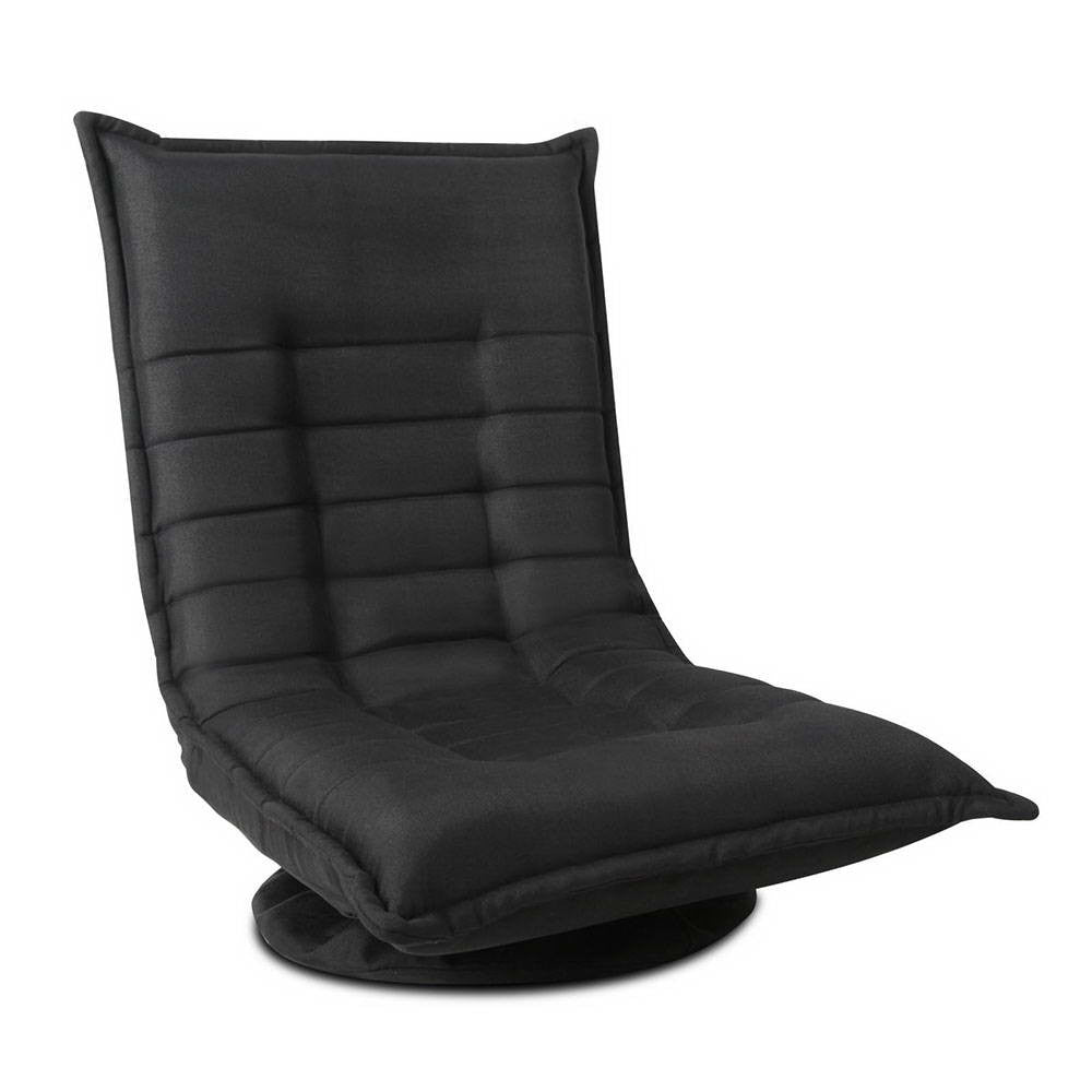 Swivel Foldable Floor Chair - Black