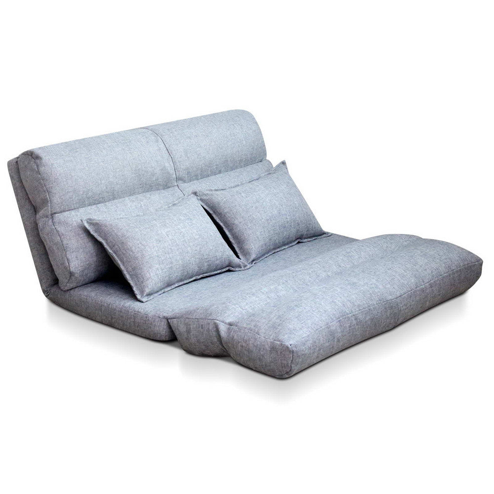 Double Size Adjustable Lounge Sofa - 5 positions Grey