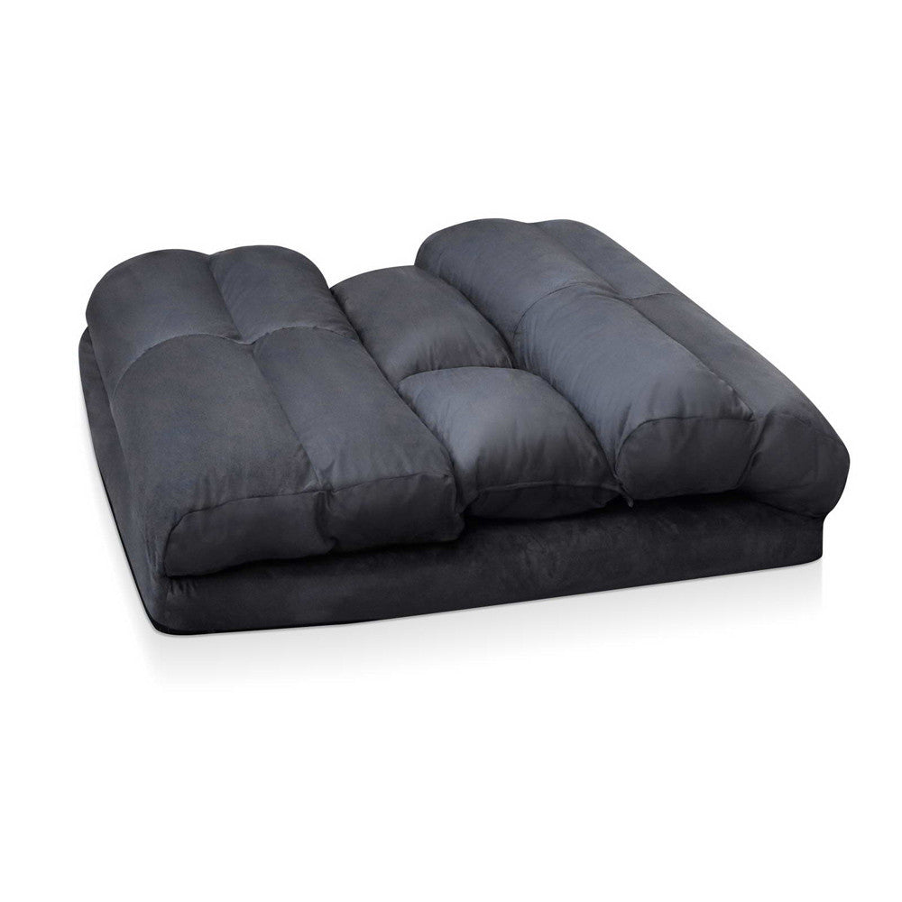 Double Size Adjustable Lounge Sofa - 5 positions Charcoal