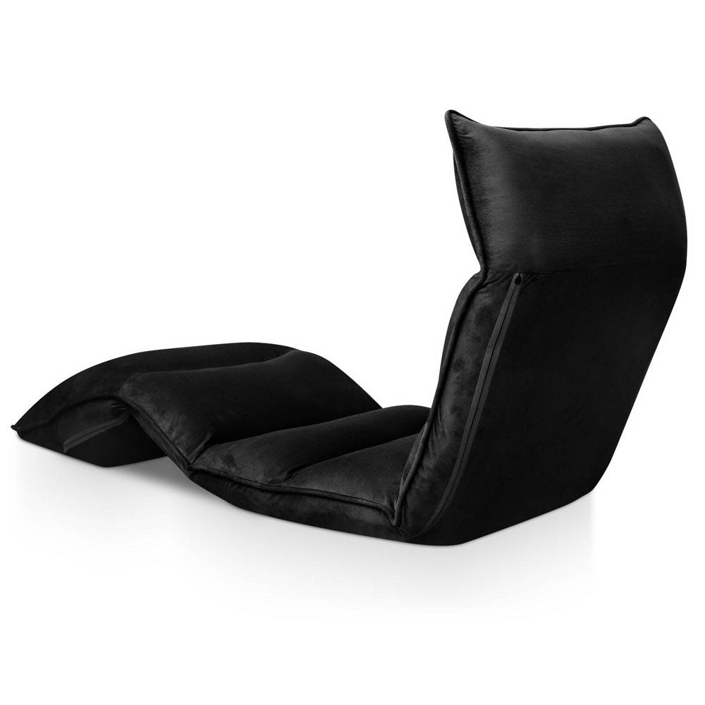 4 Adjustable Section Floor Lounge Chair Black