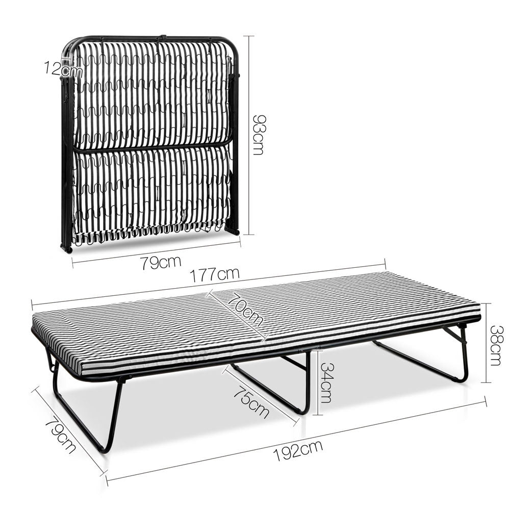 Foldable Guest Folding Bed with Mattress - Single