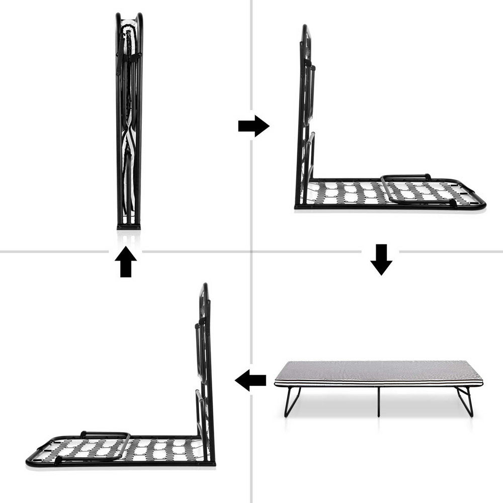 Foldable Guest Folding Bed with Mattress - Single