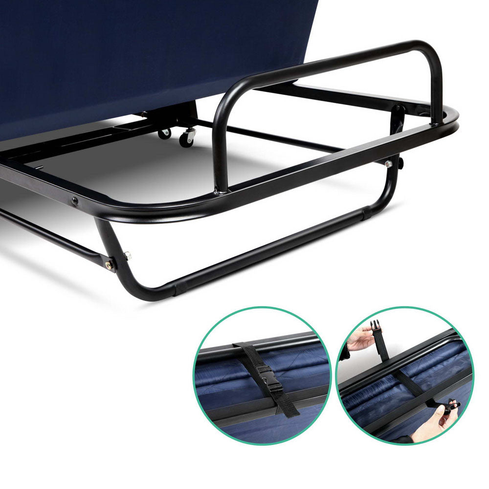 Foldable Adjustable Guest Folding Bed with Mattress - Single