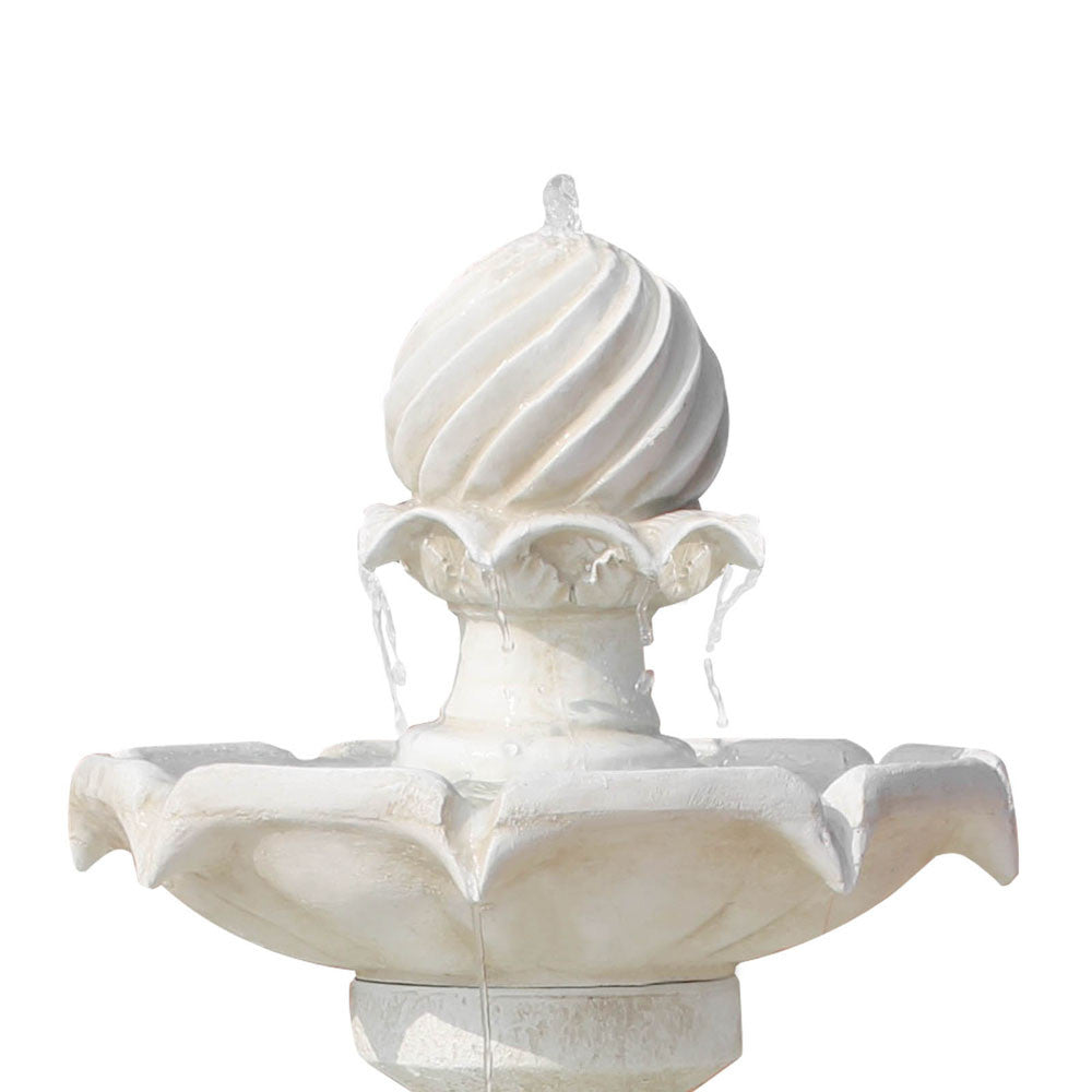 Solar Power Three-Tier Water Fountain Ivory