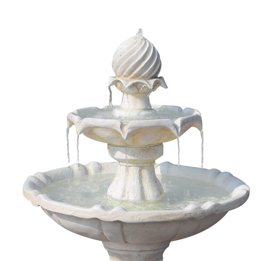 Solar Power Three-Tier Water Fountain Ivory