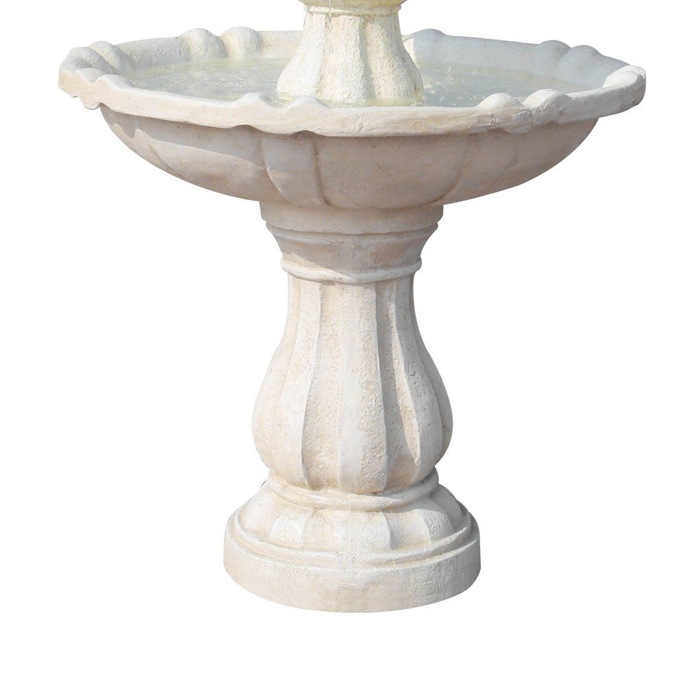 Solar Power Three-Tier Water Fountain Ivory