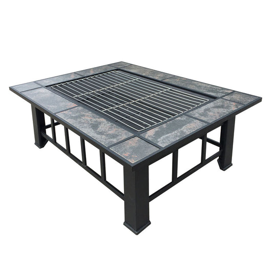 Outdoor Fire Pit BBQ Table Grill Fireplace