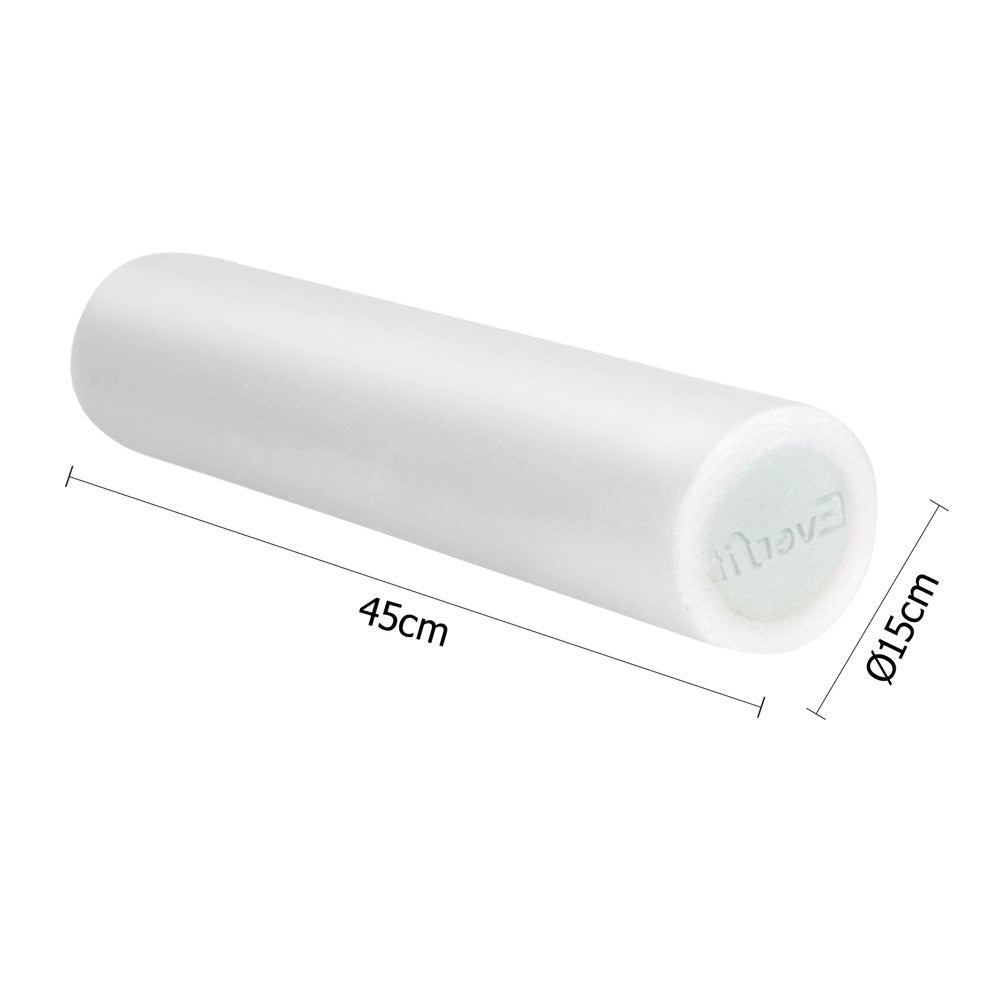 Yoga Gym Pilates EPE Stick Foam Roller White 45 x 15cm