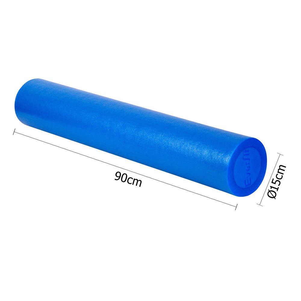 Yoga Gym Pilates EPE Stick Foam Roller Blue 90 x 15cm