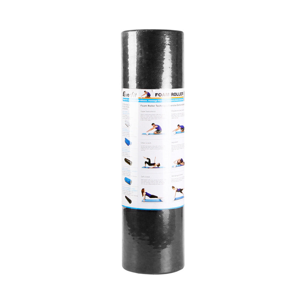 Yoga Gym Pilates EPP Stick Foam Roller Black 45 x 15cm