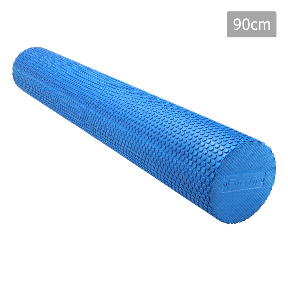 Yoga Gym Pilates EVA Stick Foam Roller Blue 90 x 15cm