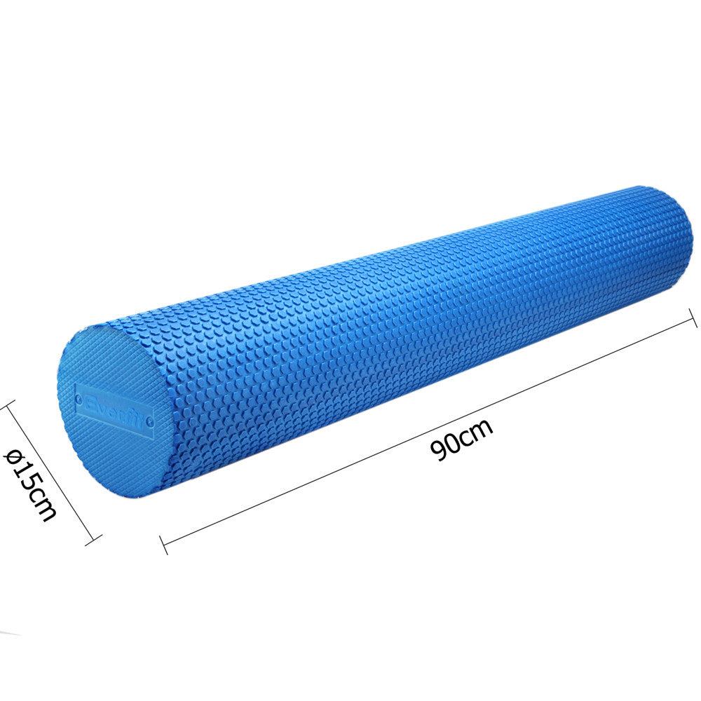 Yoga Gym Pilates EVA Stick Foam Roller Blue 90 x 15cm