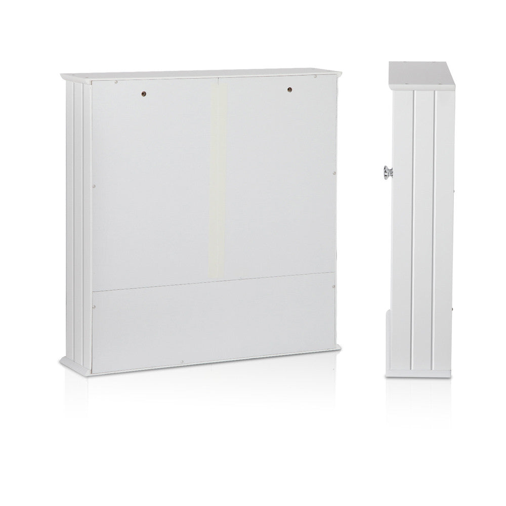 Toilet Mirror Medicine Storage Cabinet White