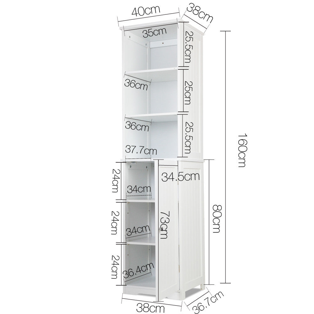 6 Tier Storage Cabinet - White