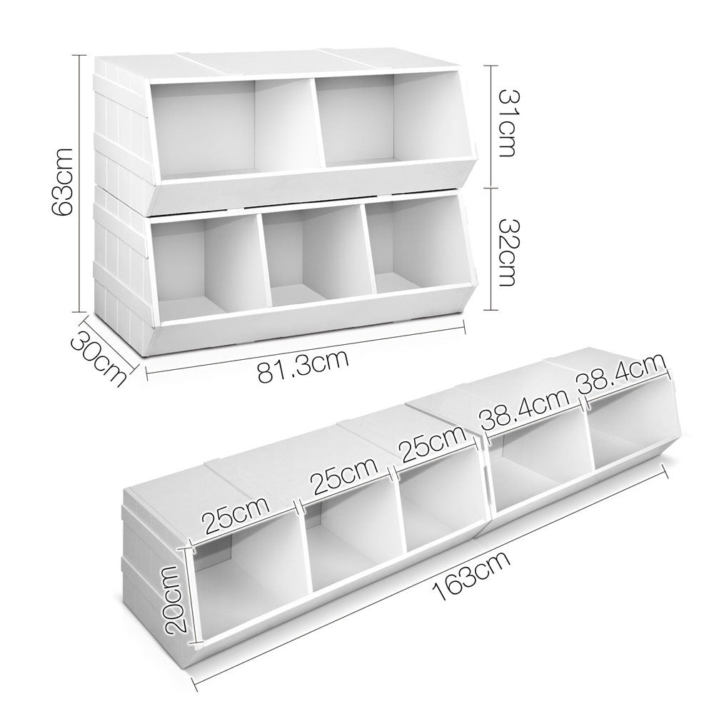 Stackable Storage Rack Unit - White