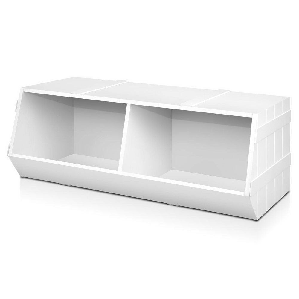 Stackable Storage Rack Unit - White