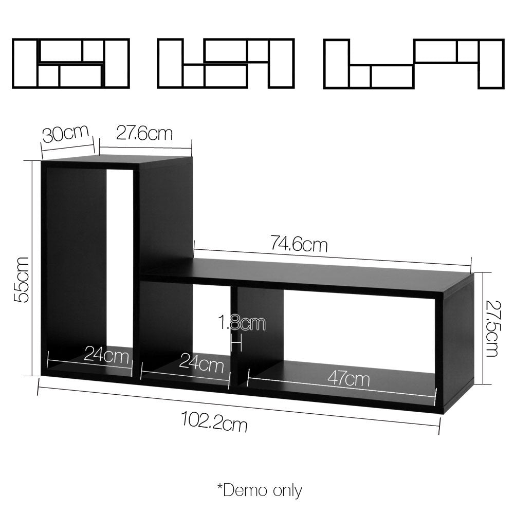 DIY L Shaped Display Shelf - Black