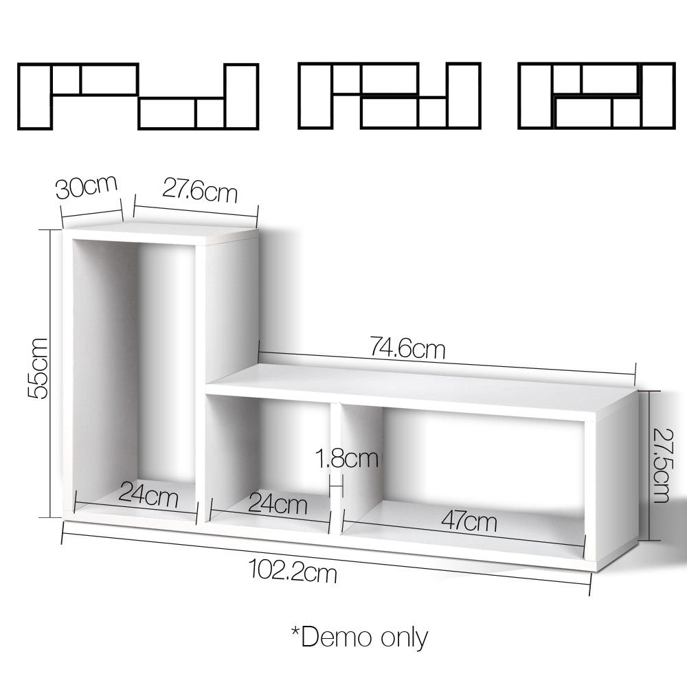 DIY L Shaped Display Shelf - White