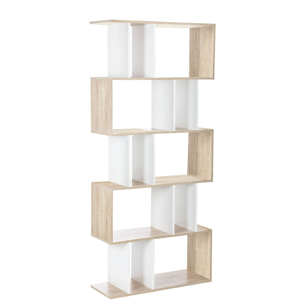 5 Tier Display/Book/Storage Shelf Unit White Brown