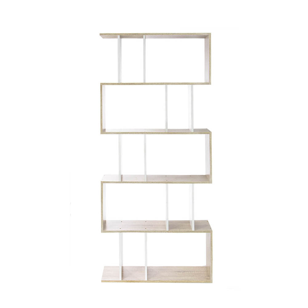 5 Tier Display/Book/Storage Shelf Unit White Brown