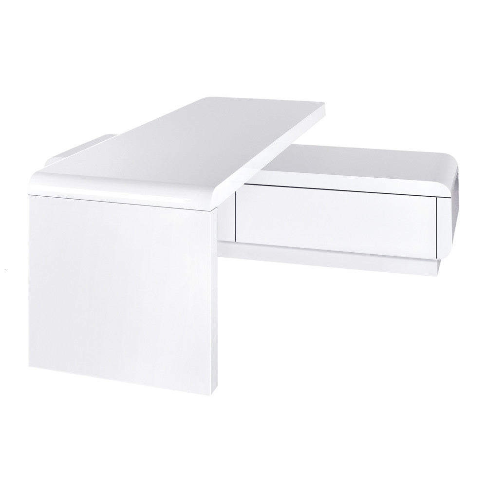 High Gloss Adjustable TV Stand Entertainment Unit Drawers White