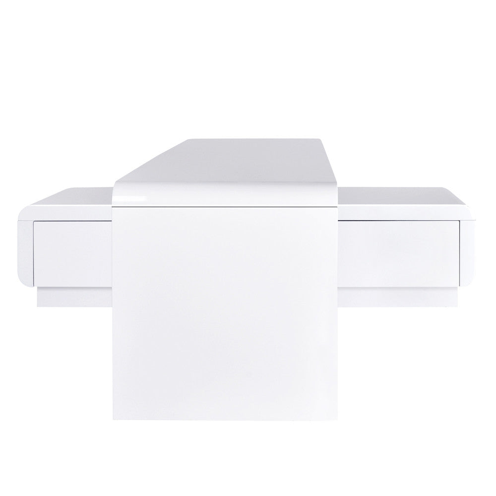 High Gloss Adjustable TV Stand Entertainment Unit Drawers White