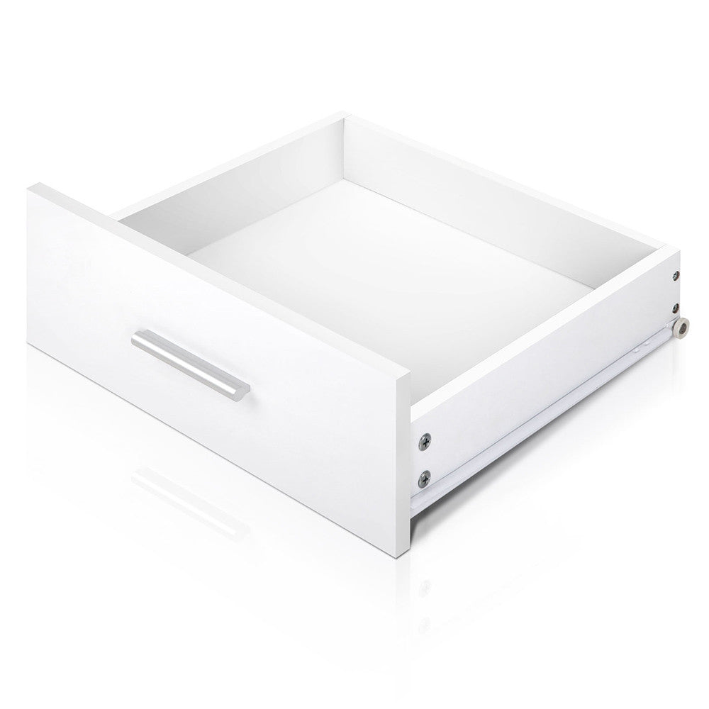 Anti-Scratch Bedside Table 2 Drawers - White