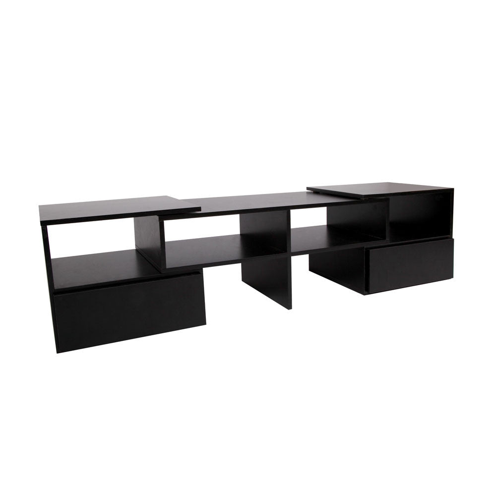 TV Stand Entertainment Unit Adjustable Cabinet Black