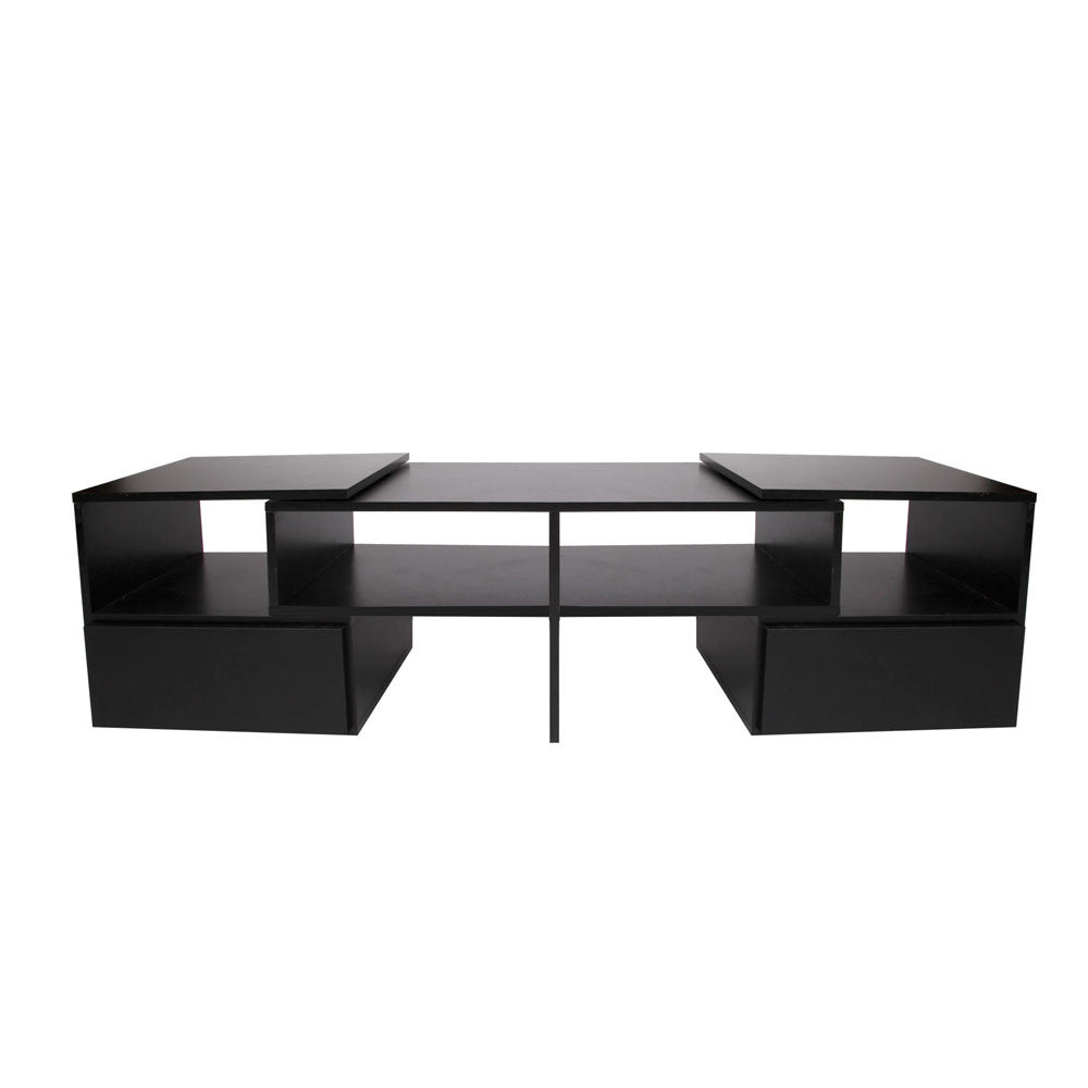 TV Stand Entertainment Unit Adjustable Cabinet Black