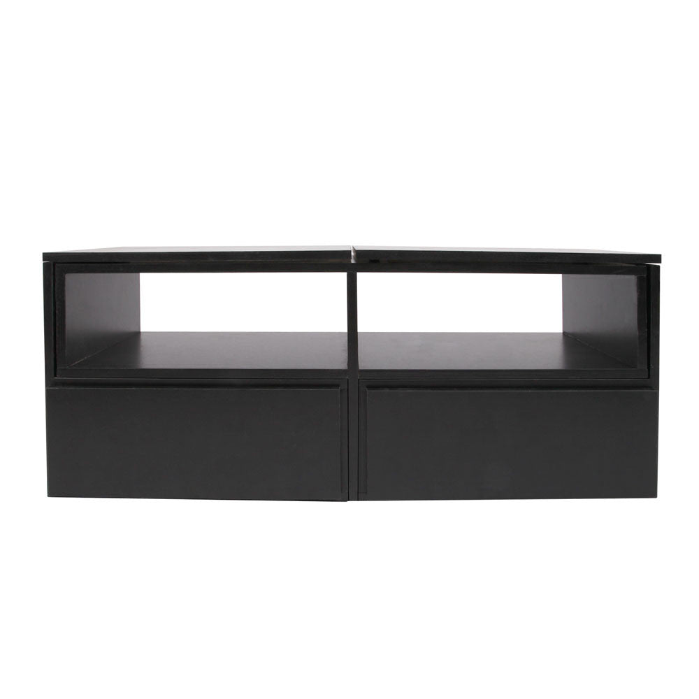 TV Stand Entertainment Unit Adjustable Cabinet Black