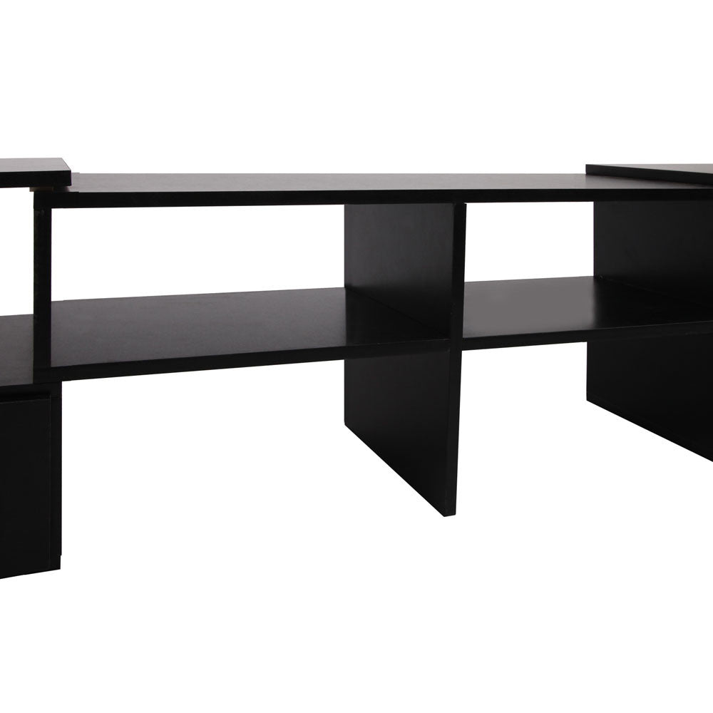 TV Stand Entertainment Unit Adjustable Cabinet Black