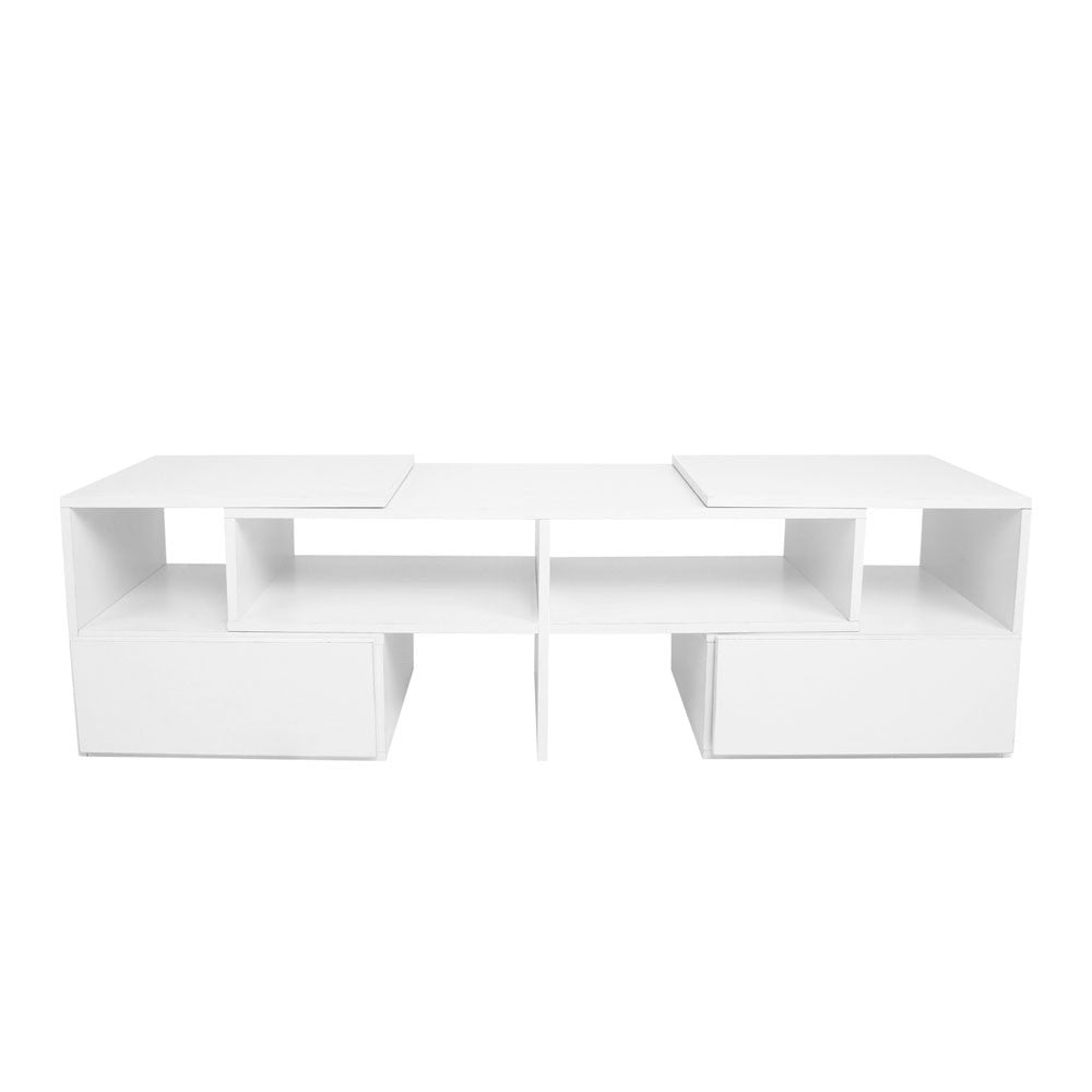 TV Stand Entertainment Unit Adjustable Cabinet White