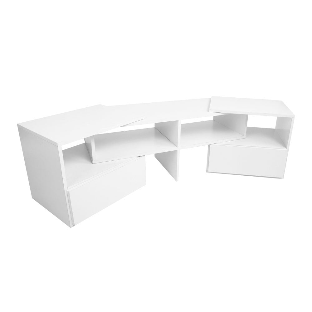 TV Stand Entertainment Unit Adjustable Cabinet White