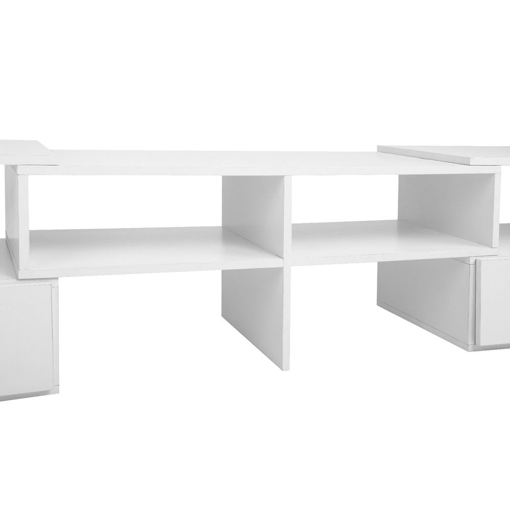 TV Stand Entertainment Unit Adjustable Cabinet White