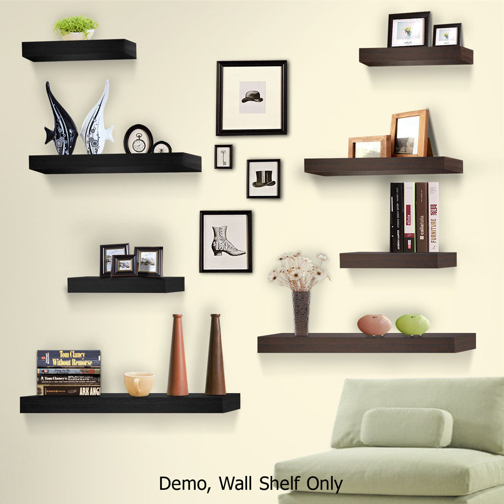 3 pcs Wall Floating Shelf Set Bookshelf Display Black