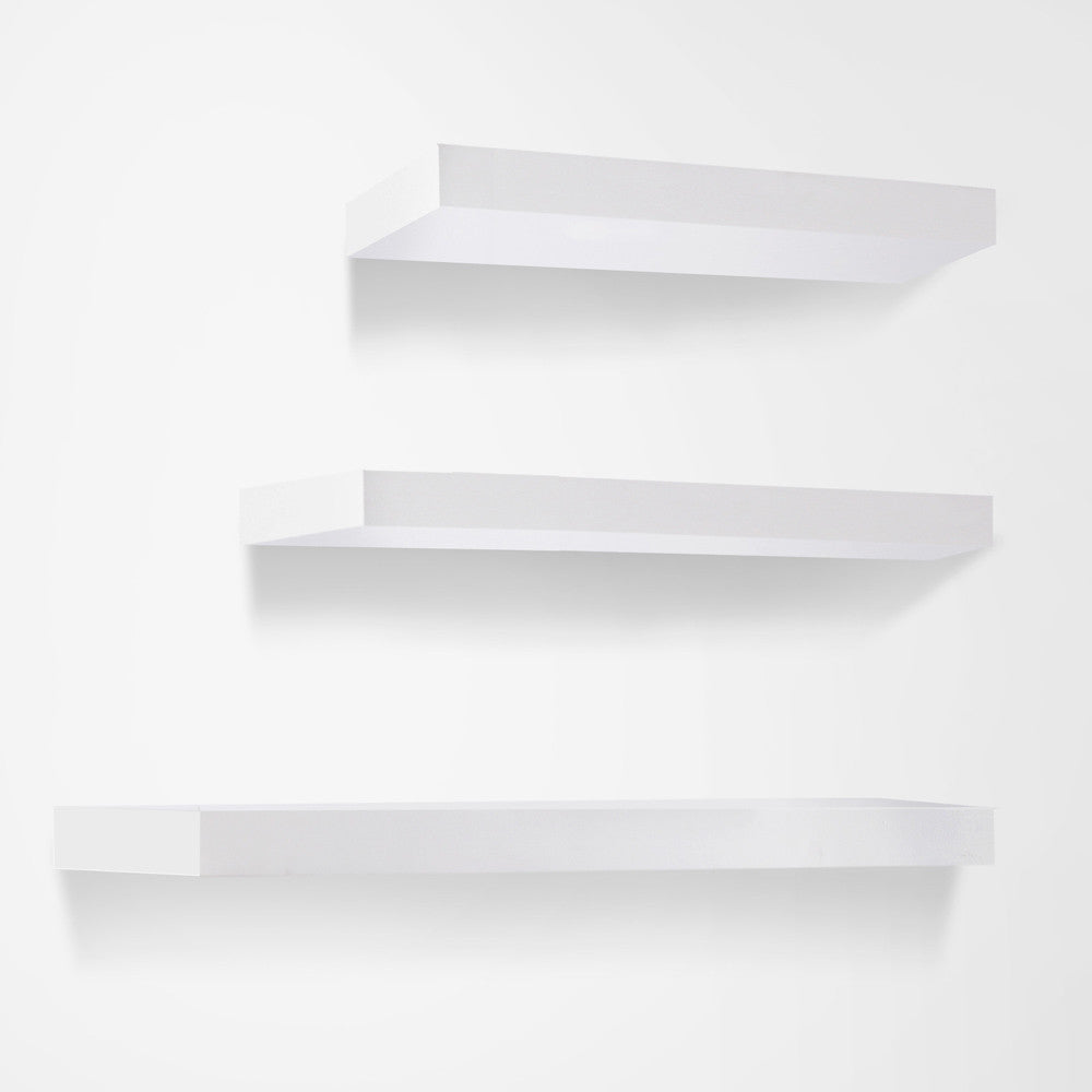 3 pcs Wall Floating Shelf Set Bookshelf Display White