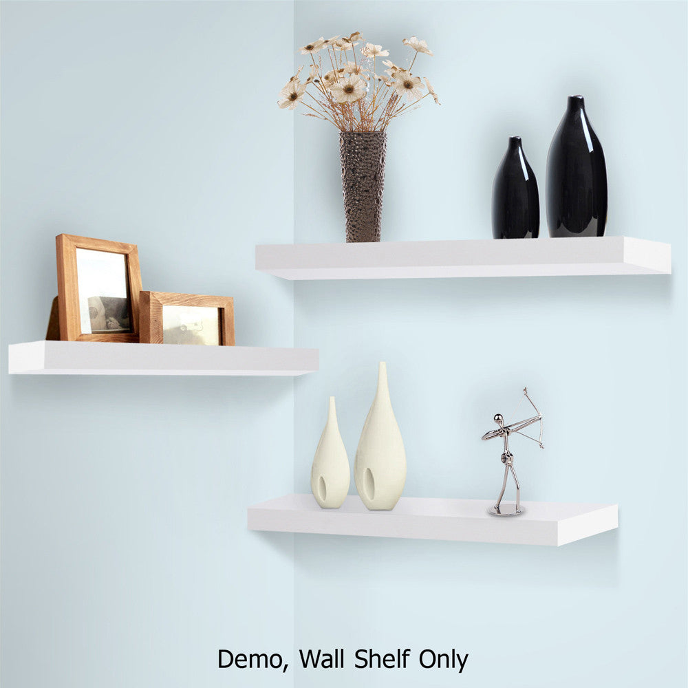 3 pcs Wall Floating Shelf Set Bookshelf Display White