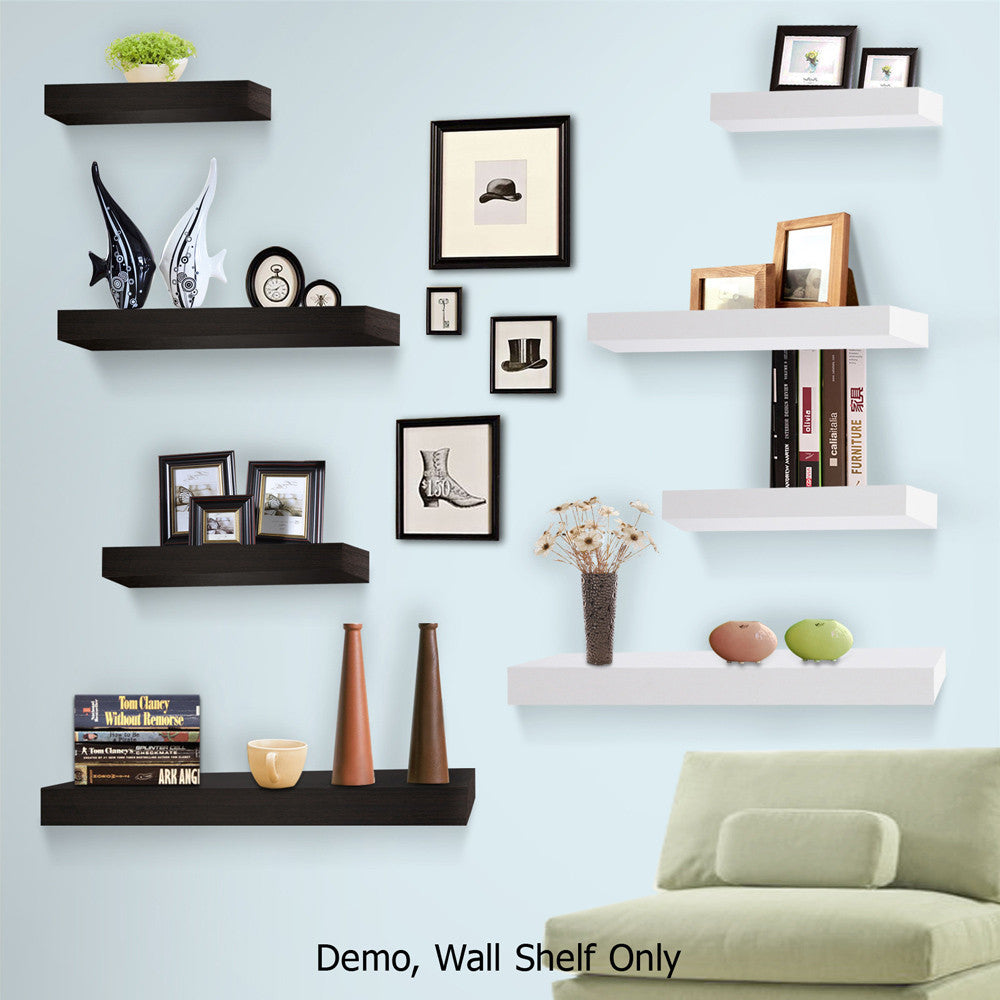 3 pcs Wall Floating Shelf Set Bookshelf Display White