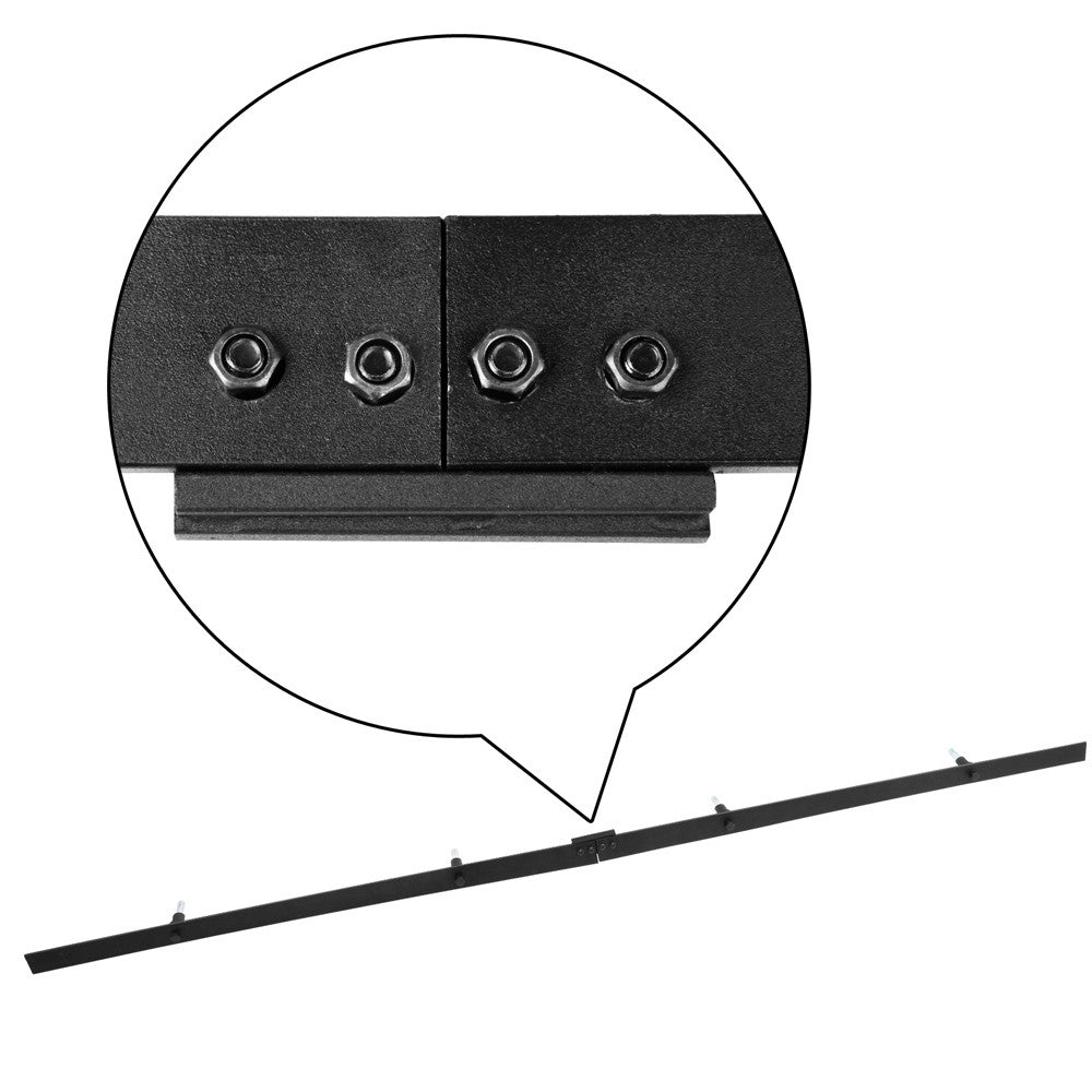 Sliding Barn Door Hardware Track Set Matte Powder Coat Steel Black - 2M