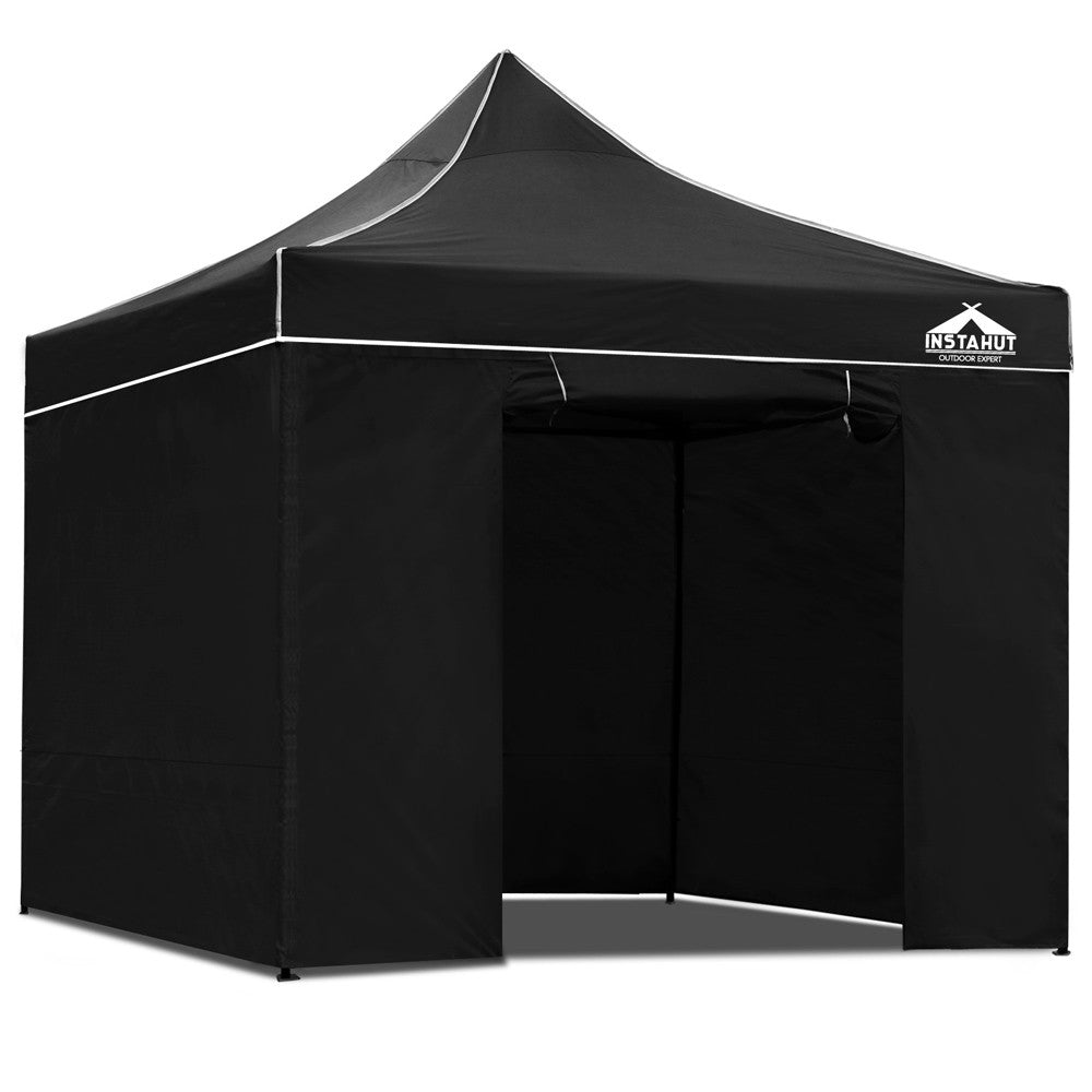 3x3 Pop Up Gazebo Hut with Sandbags Black