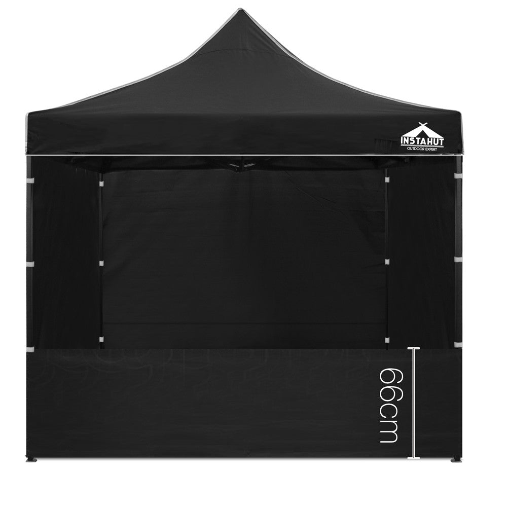 3x3 Pop Up Gazebo Hut with Sandbags Black