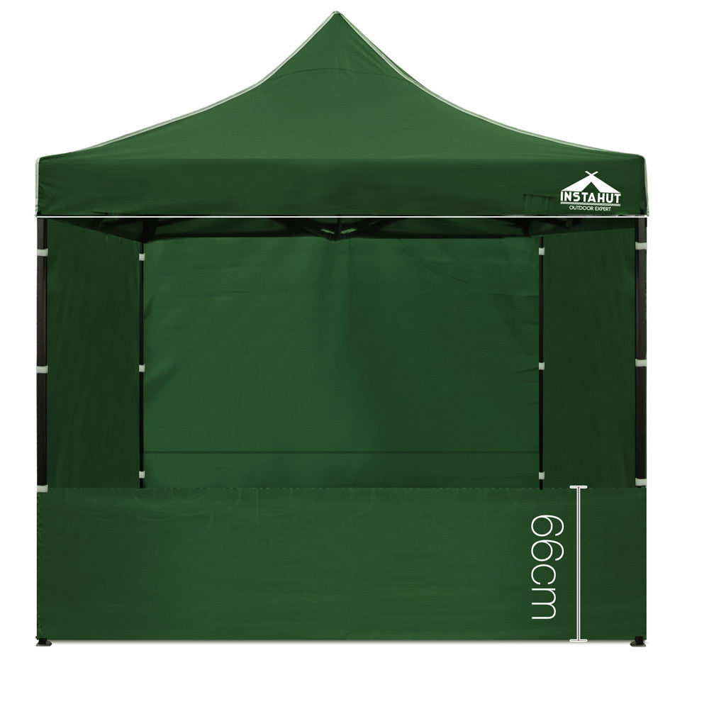 3x3 Pop Up Gazebo Hut with Sandbags Green