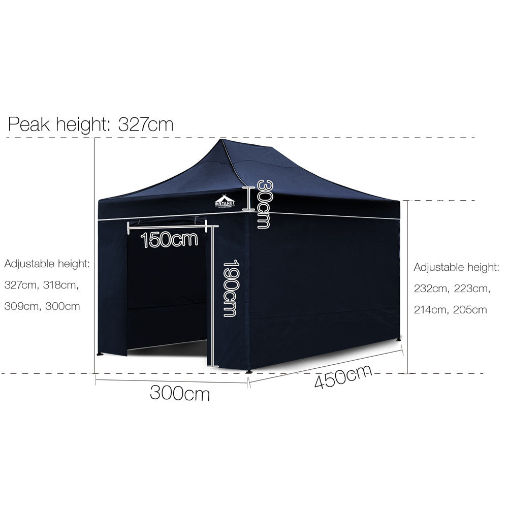 3x4.5 Pop Up Gazebo Hut with Sandbags Navy