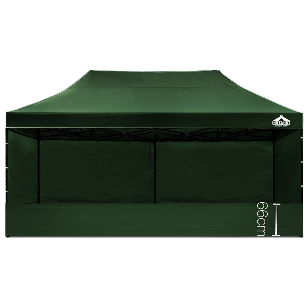 3x6 Pop Up Gazebo Hut with Sandbags Green