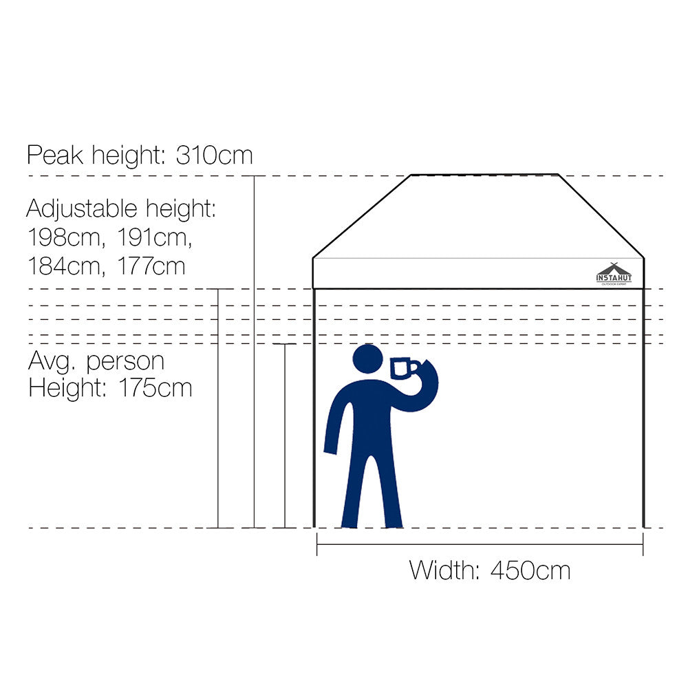 INSTAHUT 4.5X3 Pop Up Gazebo  - White