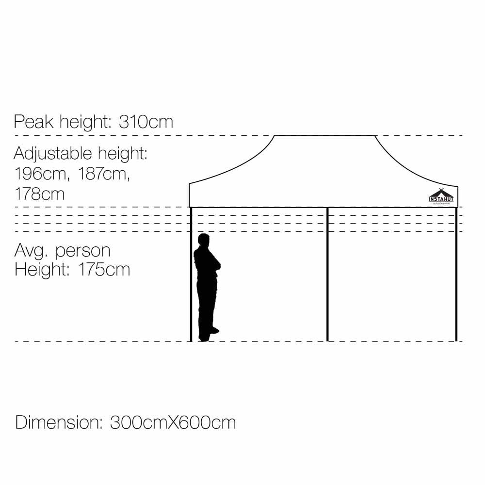 INSTAHUT 3X6M Pop Up Gazebo - White